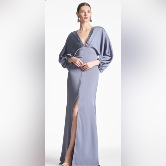 NWT | Sachin + Babi Satin Gabby Gown Cool Grey - Picture 1 of 11